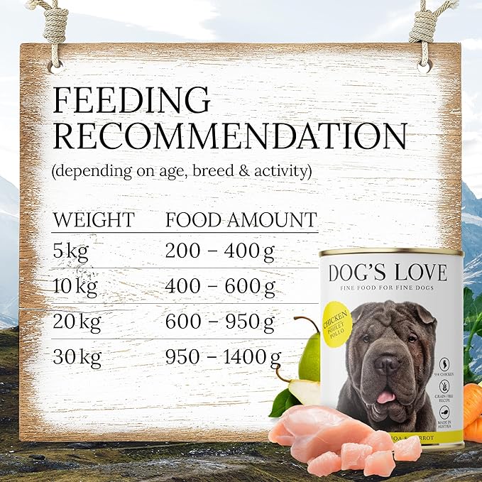 DOG'S LOVE Single Protein, Limited Ingredients, Ethically Sourced, Grain Free Wet Dog Food - Canned Soft Dog Food, Grain Free Dog Food for Your Dog - Premium Can Dog Food | 6 cans (14.1 Oz, Chicken)