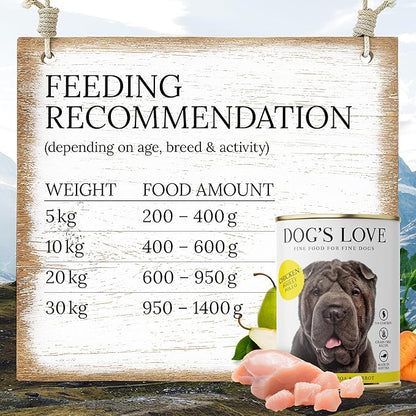 DOG'S LOVE Single Protein, Limited Ingredients, Ethically Sourced, Grain Free Wet Dog Food - Canned Soft Dog Food, Grain Free Dog Food for Your Dog - Premium Can Dog Food | 6 cans (14.1 Oz, Chicken)