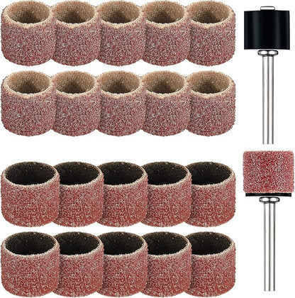 22 Pet Nail Grinder Replacement Kit with Grit Sanding Bands Pet Smoother Claw Care Black Grinding Drums Dog Nail Grinder Replacement Dog Claw Grooming Supplies(1/2 Inch 60 Grit and 100 Grit)