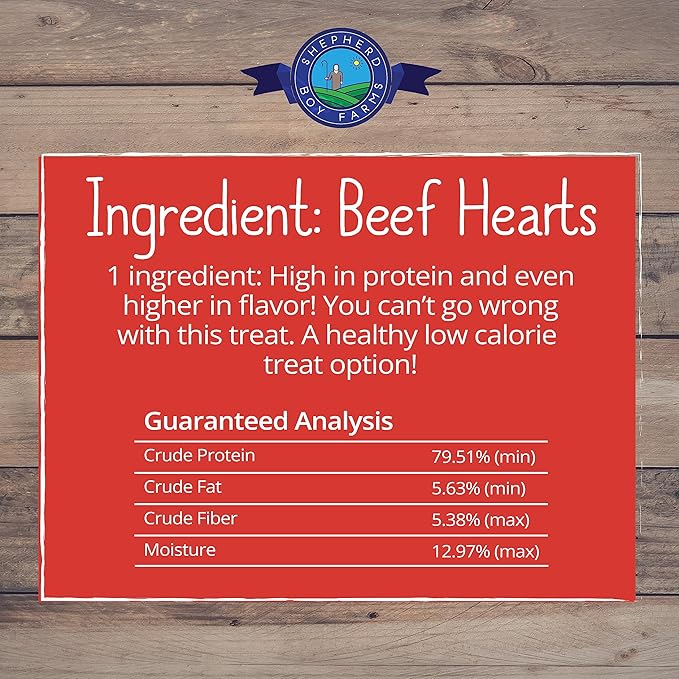 Freeze Dried Dog and Cat Treats, Beef Heart, All Natural Single Ingredient Freeze-Dried Dog Treat & Dog Snacks, Made in USA, High Protein, Essential Nutrition of Raw Dog Food, 3oz