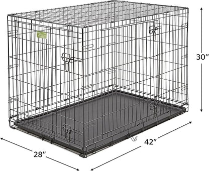 MidWest Homes for Pets iCrate Dog Crate Starter Kit 42-Inch Dog Crate Kit Ideal for Large Dog Breeds (Weighing 71-90 Pounds) Includes Dog Crate, Pet Bed, 2 Dog Bowls & Dog Crate Cover
