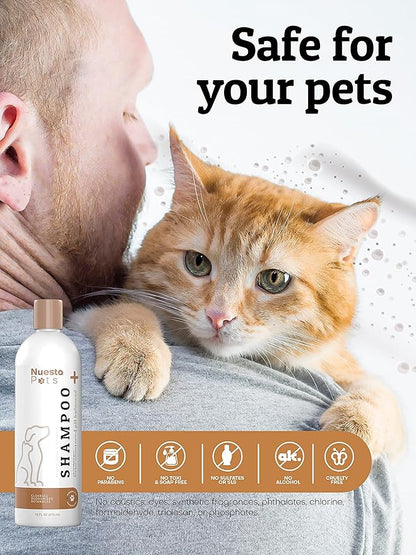 Pet Shampoo for Dogs & Cats (2 Pack) Unscented Fragrance Free Natural & Organic - pH Balanced for Dry & Sensitive Skin for Puppies & Kittens - Chamomile, Aloe & Oatmeal – Soap & Cruelty Free – 16 Oz