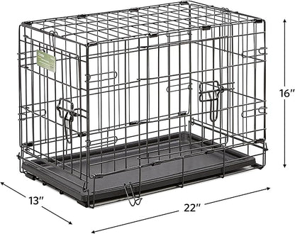MidWest Homes for Pets iCrate Dog Crate Starter Kit | 22-Inch Dog Crate Kit Ideal for XS Dog Breeds (Weighing up to 12 Pounds) || Includes Dog Crate, Pet Bed, 2 Dog Bowls & Dog Crate Cover