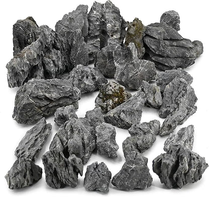 kecilke Seiryu Stones Aquarium Rocks Hardscape Stone for Aquariums, Fish Tanks, Bonsai, Terrariums, Wargaming Dioramas, Indoor or Outdoor Gardens(20lb 2-8 Inch)