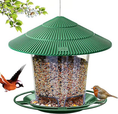 Bird Feeder Outdoor Hanging for Wild Bird Seed, Green