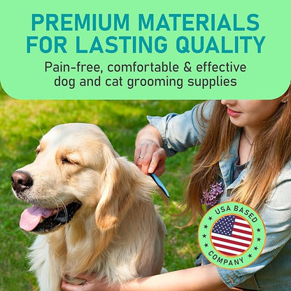 Maxpower Planet Pet Grooming Rake and Dematting Comb for Dogs - Dog Grooming Supplies, Undercoat Rake for Dogs & Cats - Extra-Wide Deshedding Dog Brush & Deshedder Comb for Long Hair - Reduce Shedding