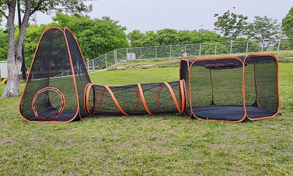 6 in 1 Pet Cat and Dog Tunnel Tent Foldable Pet Tent Outdoor Pop Up Pet Playpen Cage Fences House (Styles 1)