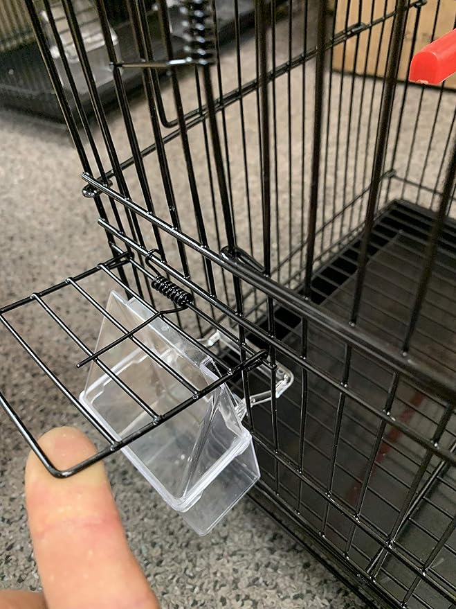 Seny Lot of 4 Stackable Breeding Bird Cage for Canary Finch Small Birds (Black)