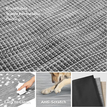 Veehoo Cooling Elevated Dog Bed, Raised Dog Beds for Large Dogs, Outdoor Dog Bed with Guardrail, Upgraded Non-Slip Feet, Breathable Teslin Mesh, Portable Camping Dog Cot, Large, Black Silver, CWC2404