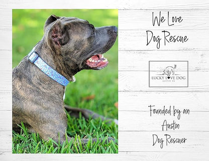 Lucky Love Dog Collar, Cute Winter Dog Collars for Large Dogs, Blue Snowflake Dog Collar for Male and Female Dogs, Part of Purchase Donated to Dog Rescue - (Winterblue Collar, L)