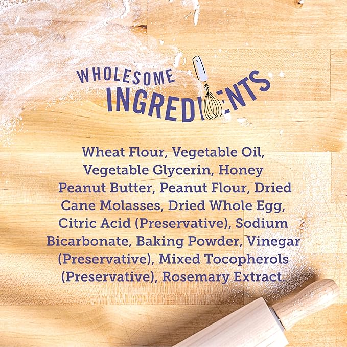 Three Dog Bakery Peanut Butter & Honey Bites - Dog Treats, Dog & Puppy Training Treats, Dog Biscuits, Mess-Free Snacks for Dogs, Human-Inspired Dog Treats