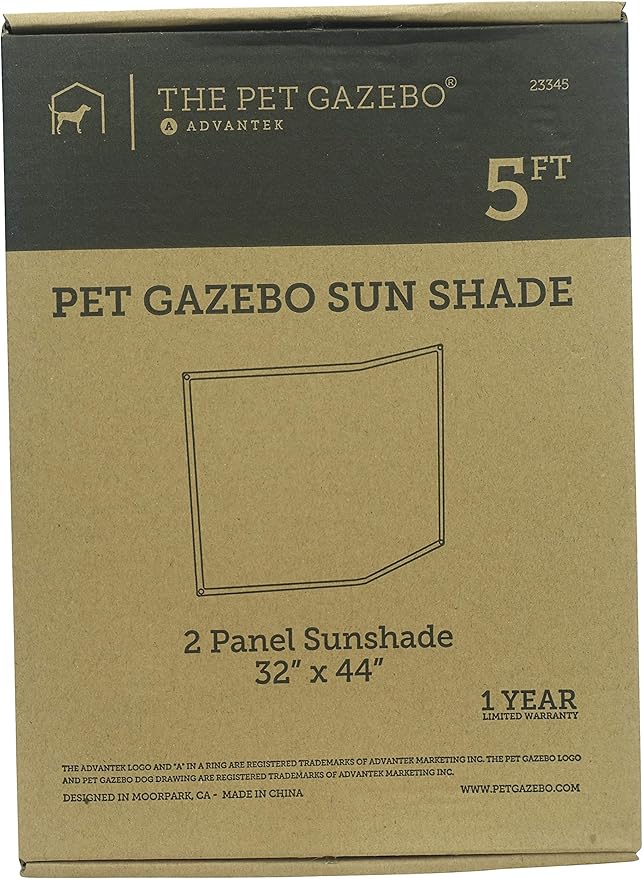 Advantek Original Pet Gazebo Outdoor Reversible Nylon Sun Shade with 4 Ball Ties