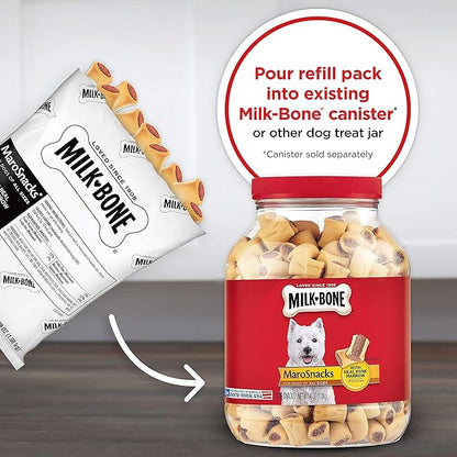 Milk-Bone MaroSnacks Dog Treats, 38 Ounce Refill Packs (Pack of 2) with Real Bone Marrow and Calcium
