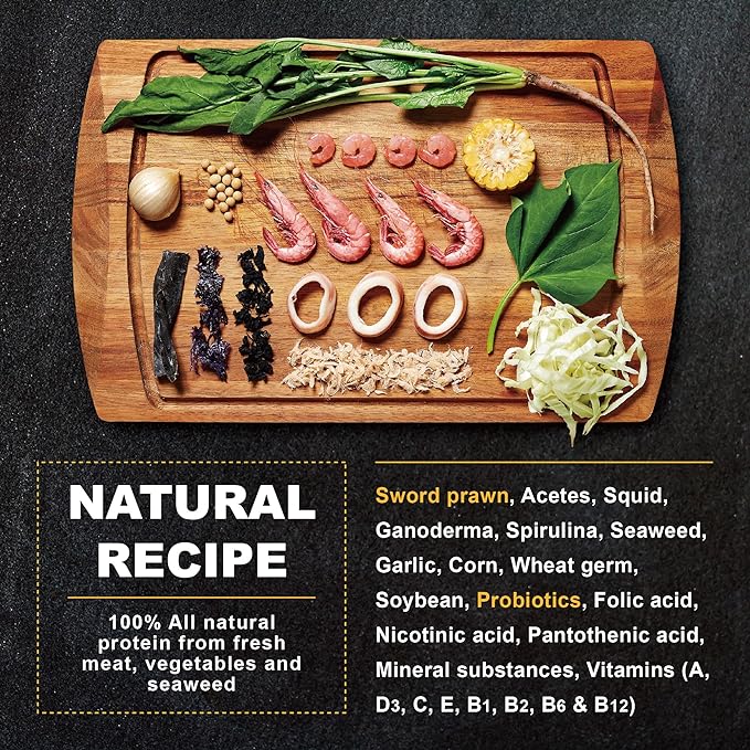 Ultra Fresh Tropical Fish Food, Wild Sword Prawn, Natural Color Enhancement, Slow Sinking Pellet for Discus, Angelfish, Medium Sized Cichlids and Fish, Tropical Excellent Bits 1.87 oz