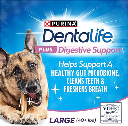 Purina Dentalife Plus Digestive Support Chicken and Pumpkin Flavor Large Dog Dental Chews, MP - 19 ct. Pouch