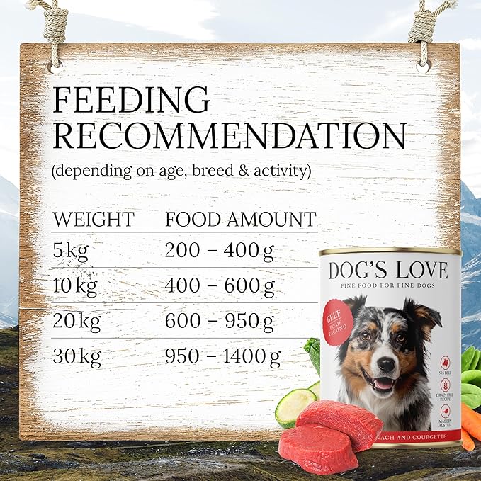 DOG'S LOVE Single Protein, Limited Ingredients, Ethically Sourced, Grain Free Wet Dog Food - Canned Soft Dog Food, Grain Free Dog Food for Your Dog - Premium Can Dog Food | 6 cans (14.1 Oz, Beef)