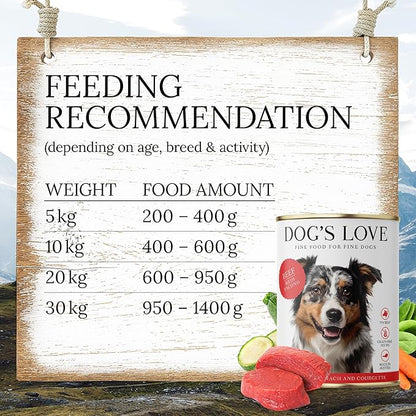 DOG'S LOVE Single Protein, Limited Ingredients, Ethically Sourced, Grain Free Wet Dog Food - Canned Soft Dog Food, Grain Free Dog Food for Your Dog - Premium Can Dog Food | 6 cans (14.1 Oz, Beef)
