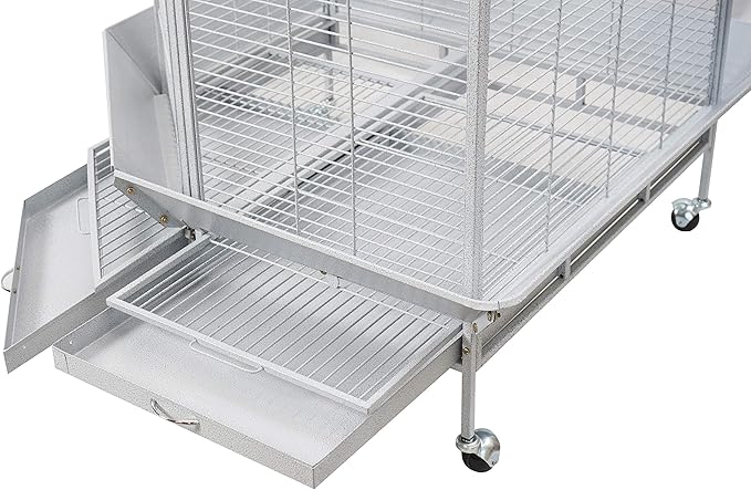 Seny Corner Bird Cage for Cockatiel Parakeet Black and White New (White)