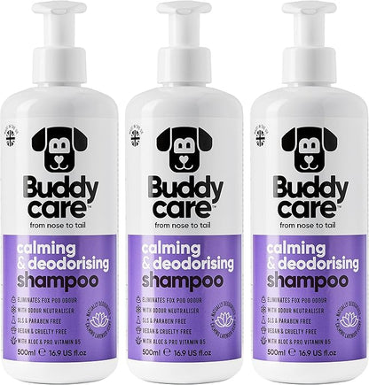Calming & Deodorising Dog Shampoo by Buddycare | Lavender Scented | with Aloe Vera and Pro Vitamin B5 (50.72oz)