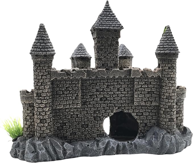 M2cbridge Aquarium Decor Castle Shipwreck Ornament Underwater Landscape(Mountain Castle)