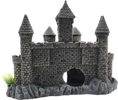 M2cbridge Aquarium Decor Castle Shipwreck Ornament Underwater Landscape(Mountain Castle)
