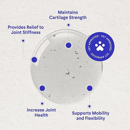 WONDER PAWS Premium Liquid Glucosamine for Dogs Strength Joint Support, Flexibility, Cartilage & Mobility - Hip and Joint Supplement with Chondroitin, MSM, Collagen & Hyaluronic Acid (32 Oz)