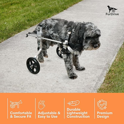 Dog Wheelchair for Back Legs  Small, Medium & Large  Lightweight Aluminum Alloy - Adjustable Wheelchair for Dogs with Disabled Hind Legs  Cat Wheelchair - Dog Carts with Wheels