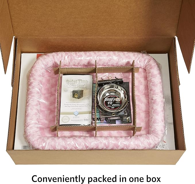 MidWest Homes for Pets iCrate Dog Crate Starter Kit, 24-Inch Dog Crate Kit Ideal for Small Dog Breeds (uo to 25 pounds) Includes Dog Crate, Pet Bed, 2 Dog Bowls & Dog Crate Cover (Pink), 1524PK-KIT