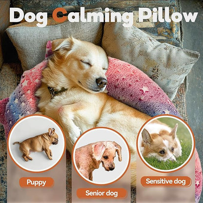 Dog Calming Pillow, Glow in The Dark Dog Put Head on, Soft Question Mark Pillows for Dogs, Kids, Adults, Washable Dog Bed Pillow, Cozy Dog Body Pillow Gifts (L Pink)