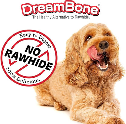 DreamBone Holiday Ham Flavored Chews 6 Count, Made with Real Chicken, Rawhide-Free Chews for Dogs