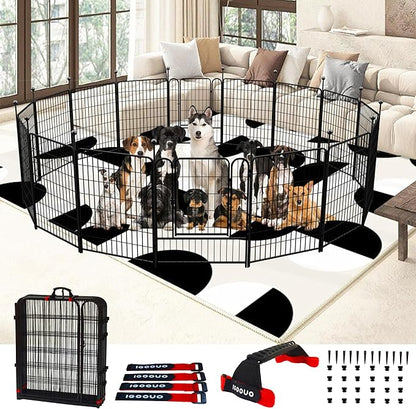Dog Playpen Outdoor for Medium/Large Dogs 36'' High, Heavy Duty Dog Playpen with Rustproof and Sturdy Stakes, 3ft Dog Fence for RV Camping(12 Panels)