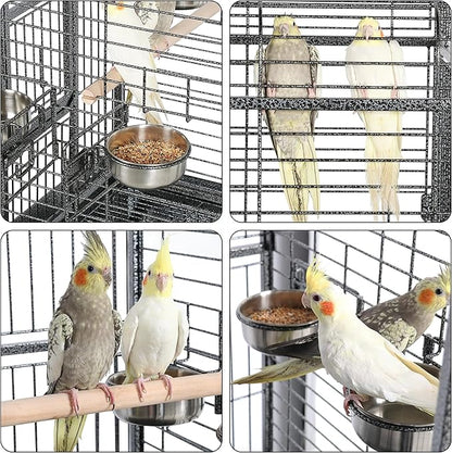 Yaheetech Extra Large Bird Cage 63'' Open Play Top Bird Cage for African Grey Parrots/Amazon Parrot/Caiques/Macaw with 360° Wheels