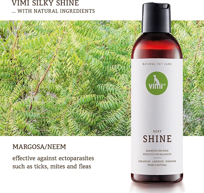 animaux vimi – Silky Shine Dog Shampoo for Sensitive Skin - Relief for Dry, Itchy Skin - Provides Extra Shine - Purely Natural Ingredients - Lavender - Perfectly PH-Balanced - Pet Care - 8.45 fl oz
