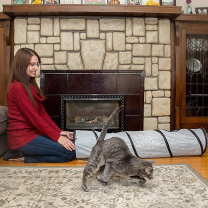 PetLike Cat Tunnel for Indoor Cats Collapsible Pop-up Pet Tube Peek Hole Hideaway Play Toys for Cats with Ball