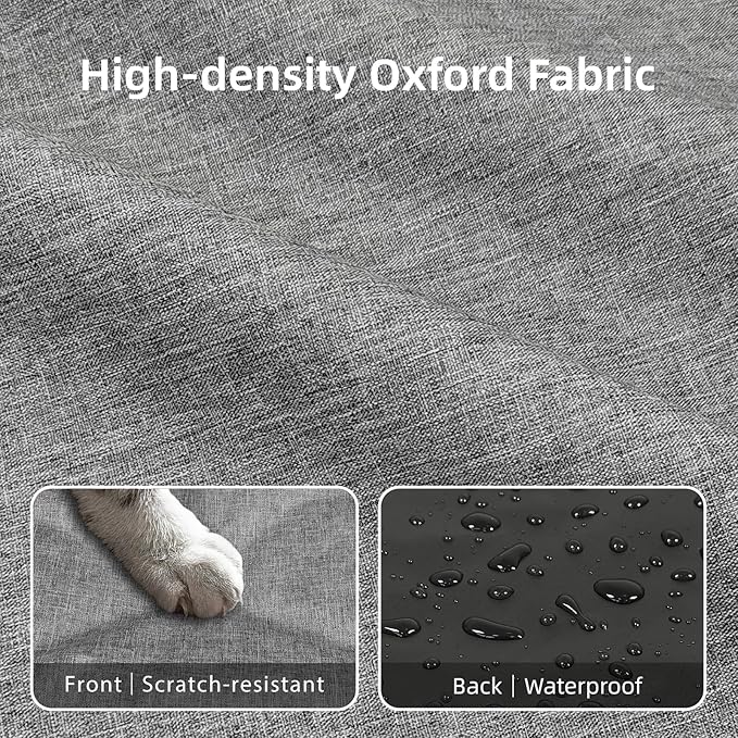 3-Piece Waterproof Dog Crate Cover Set with Kennel Cover, Bed Mat & Bumper Pad - Washable Pet Crate Accessories Fit for 24 Inch Dog Cages (24", Gray)