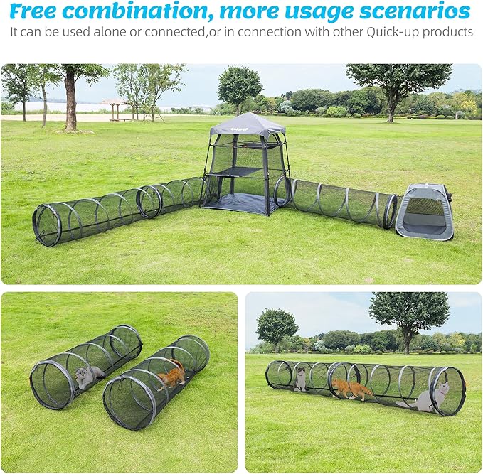 Cat Furniture for Indoor and Outdoor Playpen Portable Cat Tunnels, Kennel Enclosure,Portable Catio for Indoor Cats, Dogs & Small Animals,Easy Connected with Tents or Cubes,2 Packs.