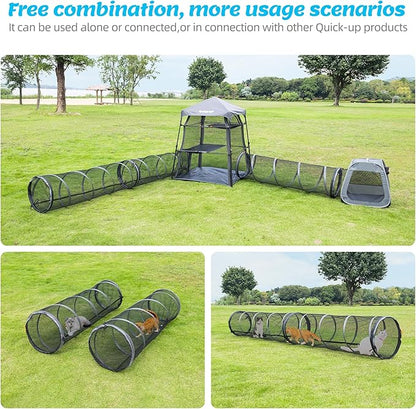 Cat Furniture for Indoor and Outdoor Playpen Portable Cat Tunnels, Kennel Enclosure,Portable Catio for Indoor Cats, Dogs & Small Animals,Easy Connected with Tents or Cubes,2 Packs.