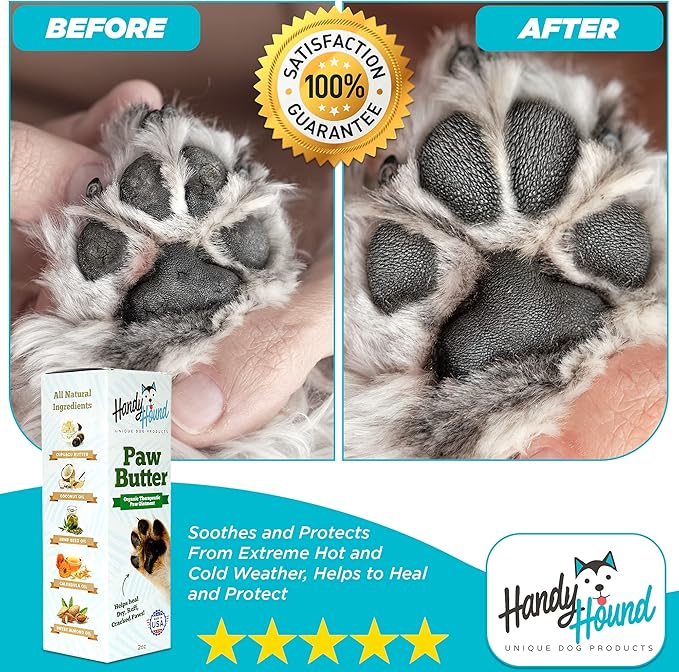 Dog Paw Balm - Paw Butter  Ultimate Dog Paw Protector & Dry Skin Treatment - Nourishing Paw, Nose & Dry Skin Soother - Lick-Safe Paw Balm Dogs Trust - Made in The USA - 2 oz
