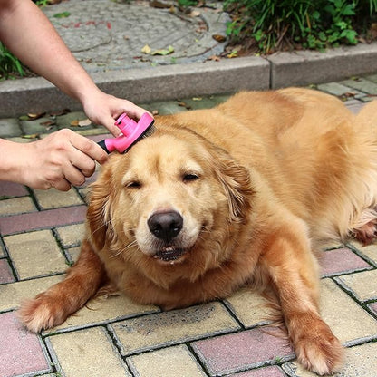 Uhomy Pets Self - Cleaning Slicker Brush Dog Comb Professional Pet Grooming Brush for Small, Medium & Large Dogs and Cats Regular Brushing For Sensitive Skin Remove Loose Fur Mats and Tangles, Brush B