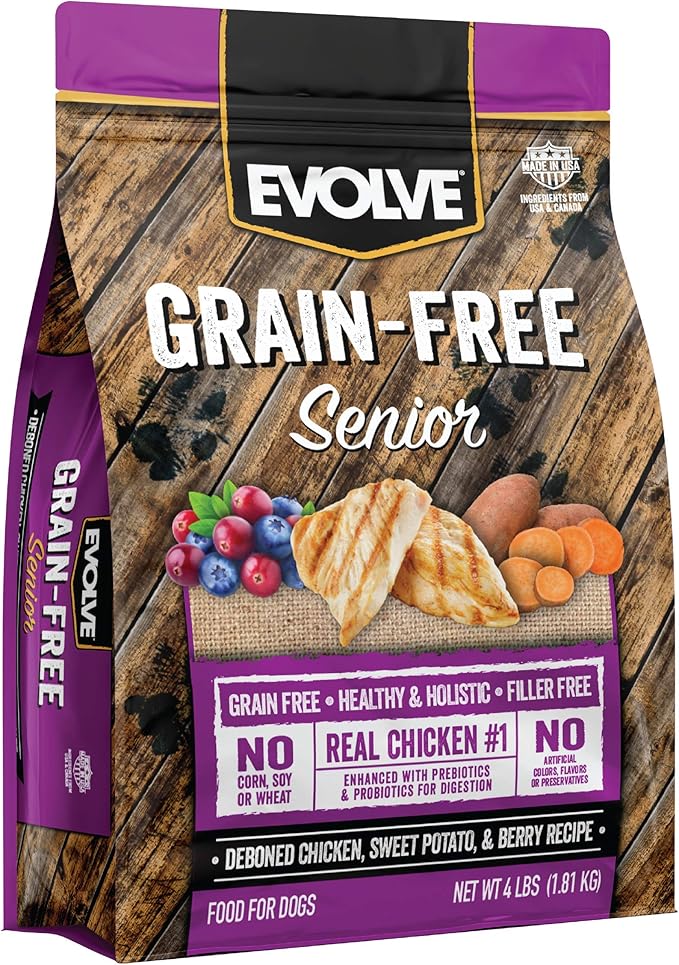 Evolve Grain Free Deboned Chicken, Sweet Potato and Berry Senior Recipe, 4lb