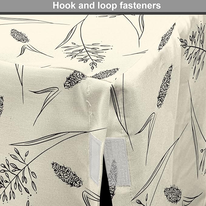 Ambesonne Boho Dog Crate Cover, Botanical Themed Delicate Pastel Pattern with Natural Field Herbs Print, Easy to Use Pet Kennel Cover for Cats & Medium Dogs, 30 Inch, Cream Charcoal