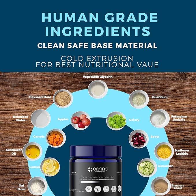 Anal Gland Support for Dogs | High-Fiber Digestive Soft Chews with Pumpkin & Flaxseed | No Scoot Aid for Itchy Bums, Healthy Poop & Gut Function | Peanut Flavor, 90 Count