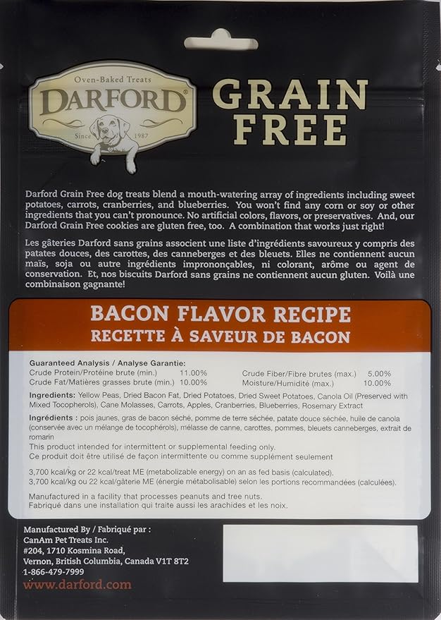 Grain Free Bacon Recipe Dog Treats, 12 oz
