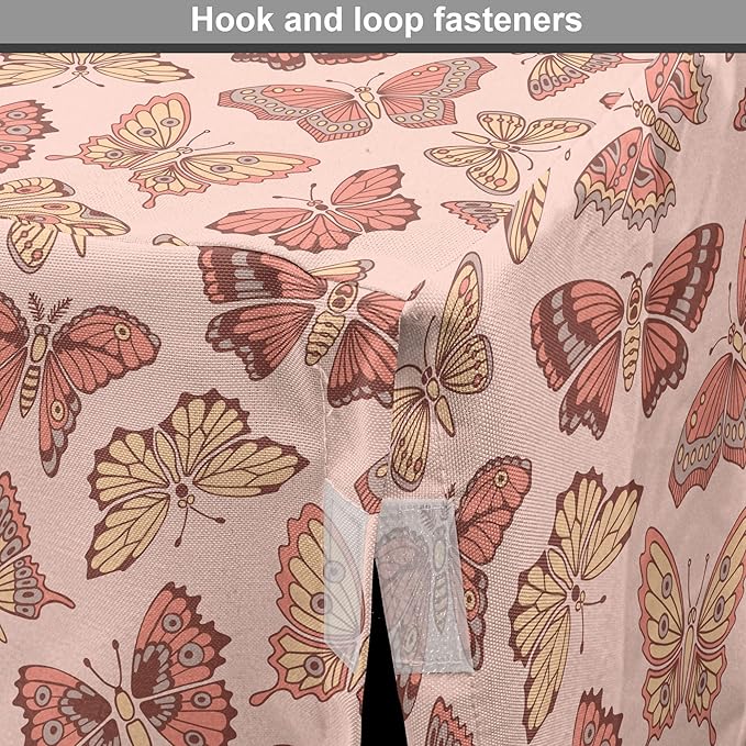 Ambesonne Butterfly Dog Crate Cover, Summer Time Ornamental Flying Creatures in Rose Tones, Easy to Use Pet Kennel Cover for Small Dogs Puppies Kittens, 22 Inch, Blush Coral