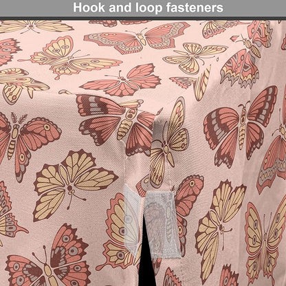 Ambesonne Butterfly Dog Crate Cover, Summer Time Ornamental Flying Creatures in Rose Tones, Easy to Use Pet Kennel Cover for Cats & Medium Dogs, 24 Inch, Blush Coral