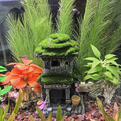 M2cbridge Fish Tank Artificial Silk Green Water Plants Aquarium Decor Soft Grass 3 Pack,12"