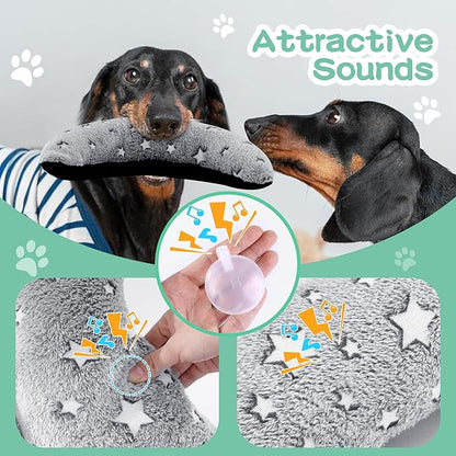 HOMBYS Chewproof Dog Pillow Glow in The Dark Dog Claming Pillow for Dog Anxiety Reduce, Suitable for Both Crazy Tearers & Tame Dogs, Furry Surface Soft & Comfortable Dog Neck Pillow Improve Sleeping