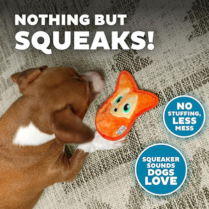 Outward Hound Durablez Minis Stuffing-Free Squeaky Plush Dog Toy for Puppies & Small Dogs - Interactive, Soft Yet Tough, No Mess, Jumbo Squeaker, Long-Lasting Play, Fox