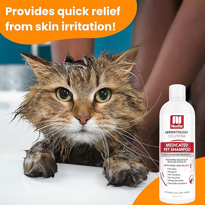 Nootie Medicated Pet Shampoo, Dog Shampoo, Cat Shampoo, Formulated for Veterinarians, Sold in Over 10,000 Vet Clinics Worldwide - 8oz