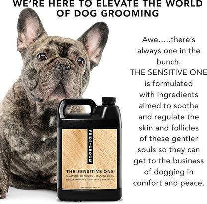 Pride and Groom The Sensitive One | Dog Grooming Shampoo for Puppies and Dogs with Itchy, Dry Skin| Tearless All Natural Body Wash with Essential Oils to Soothe Skin and Reduce Dandruff – 128oz